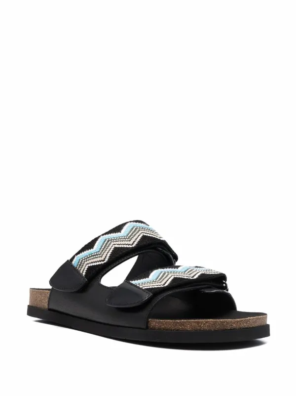 Missoni Sandals Leather Sandals Light Blue and Yellow