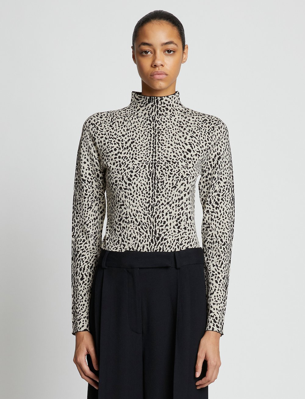 Cheetah Jacquard Turtleneck