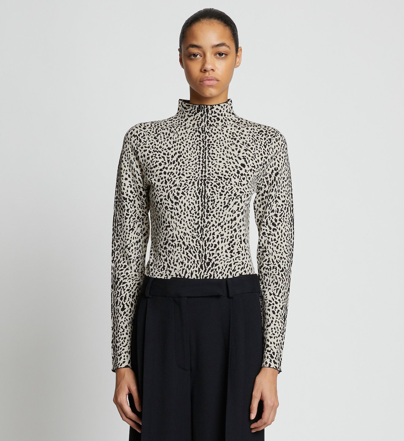 Cheetah Jacquard Turtleneck