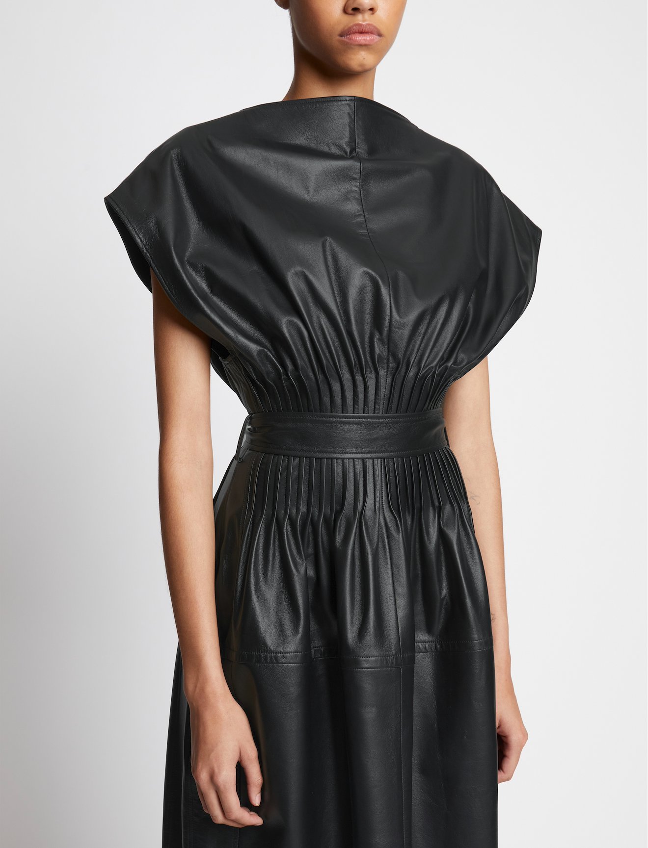 Leather Pintuck Dress #3