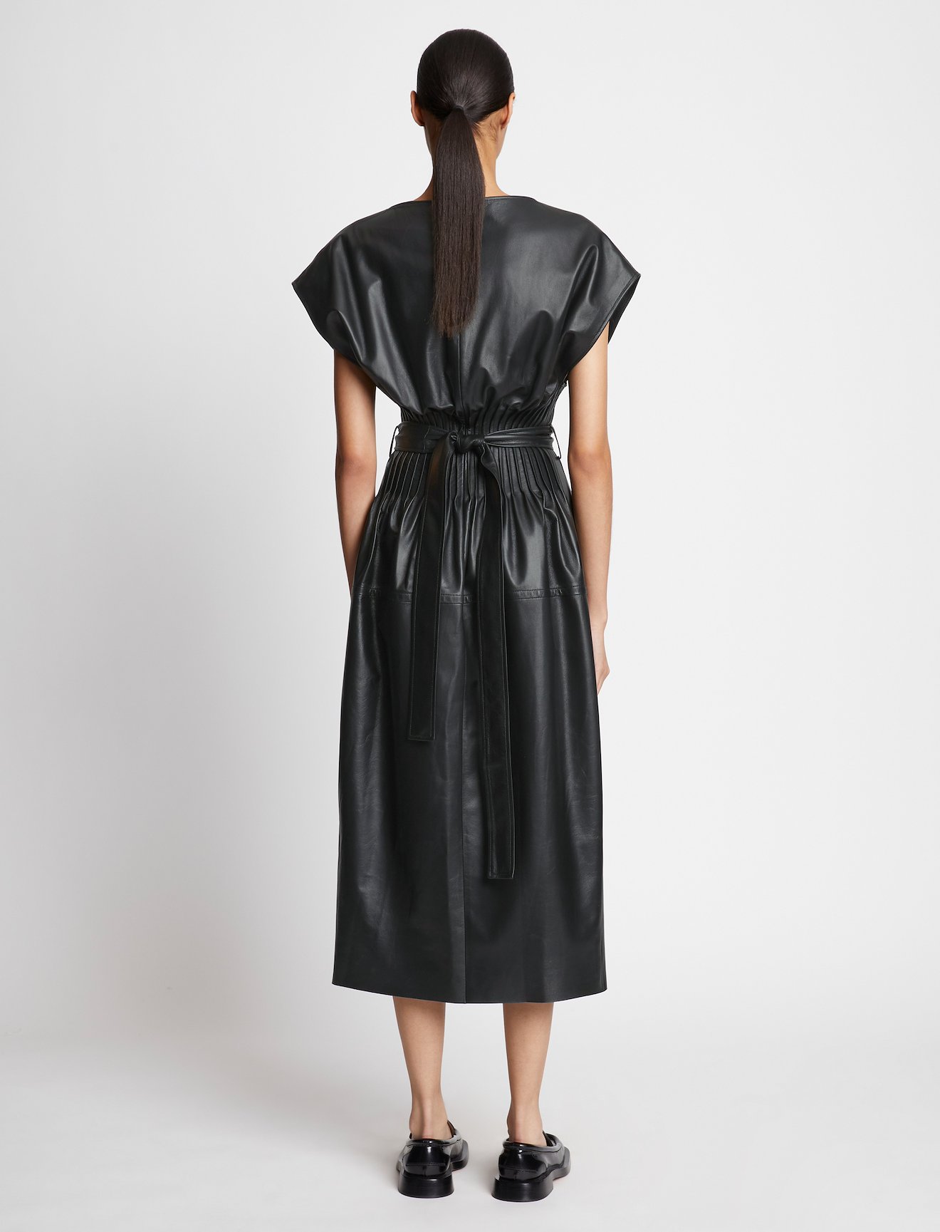 Leather Pintuck Dress #2