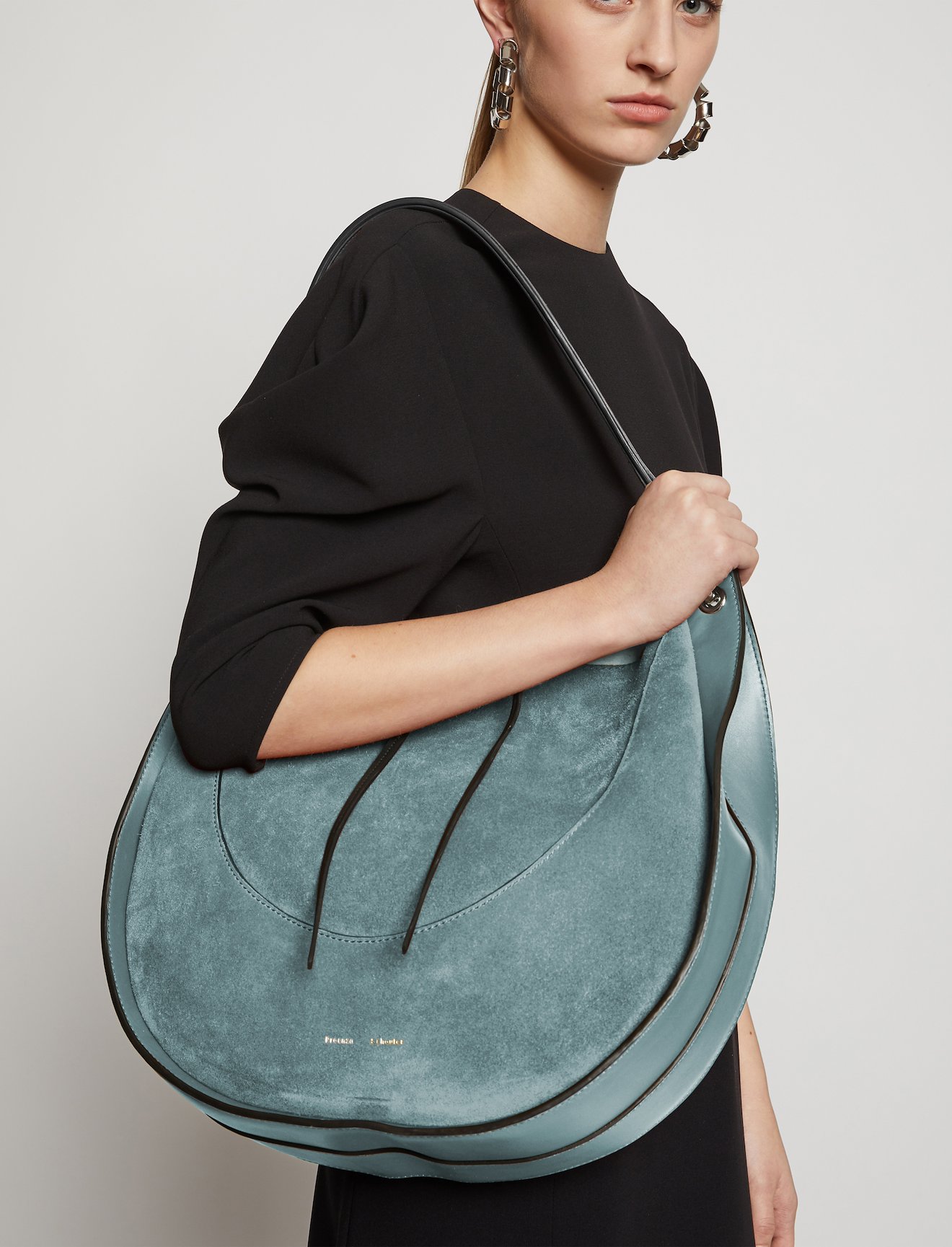 Large Arch Suede Shoulder Bag #2