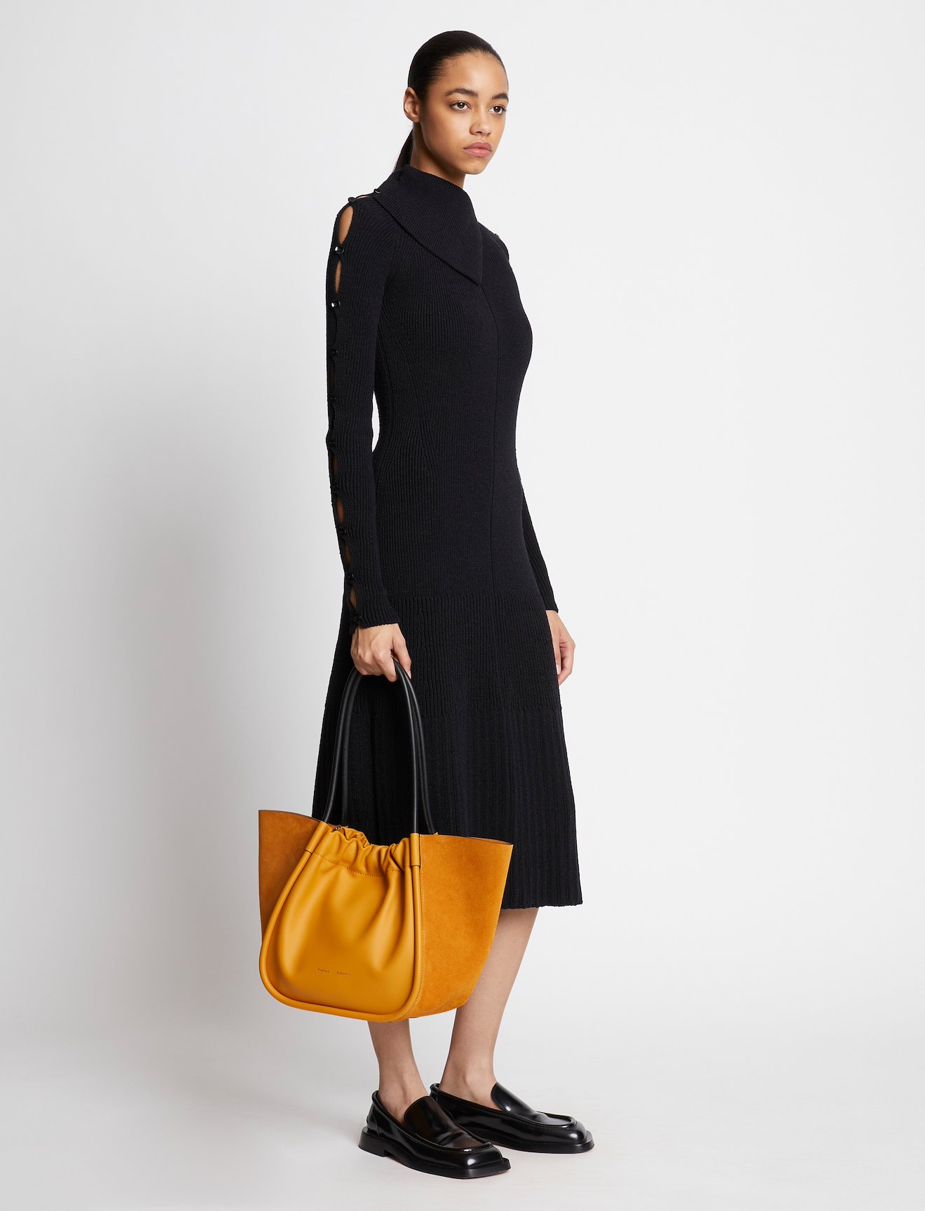 Large Suede Ruched Tote #2