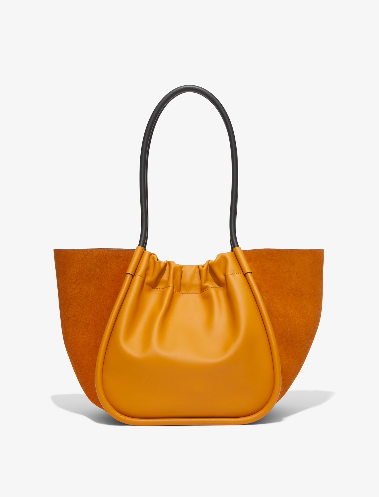 Large Suede Ruched Tote #3