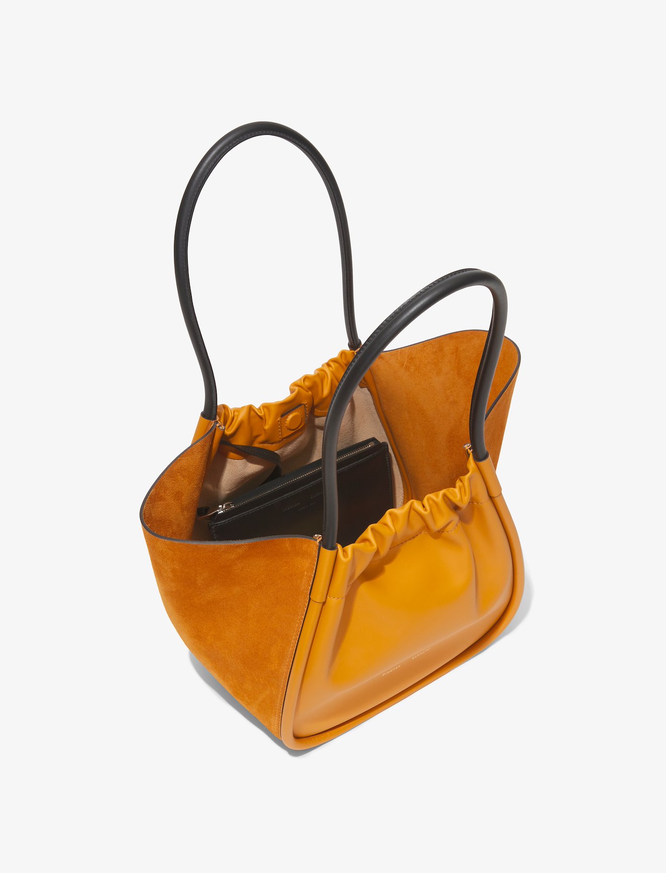 Large Suede Ruched Tote #4