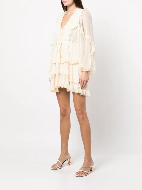Shona Joy Iris Ruffled balloon-sleeve Dress - Farfetch