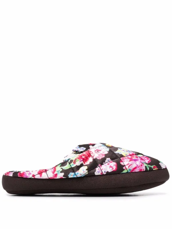 floral print slippers