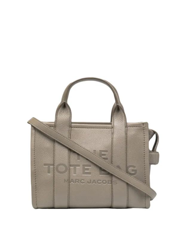 MARC JACOBS online Ivory Gray Pebbled Leather Tote Bag