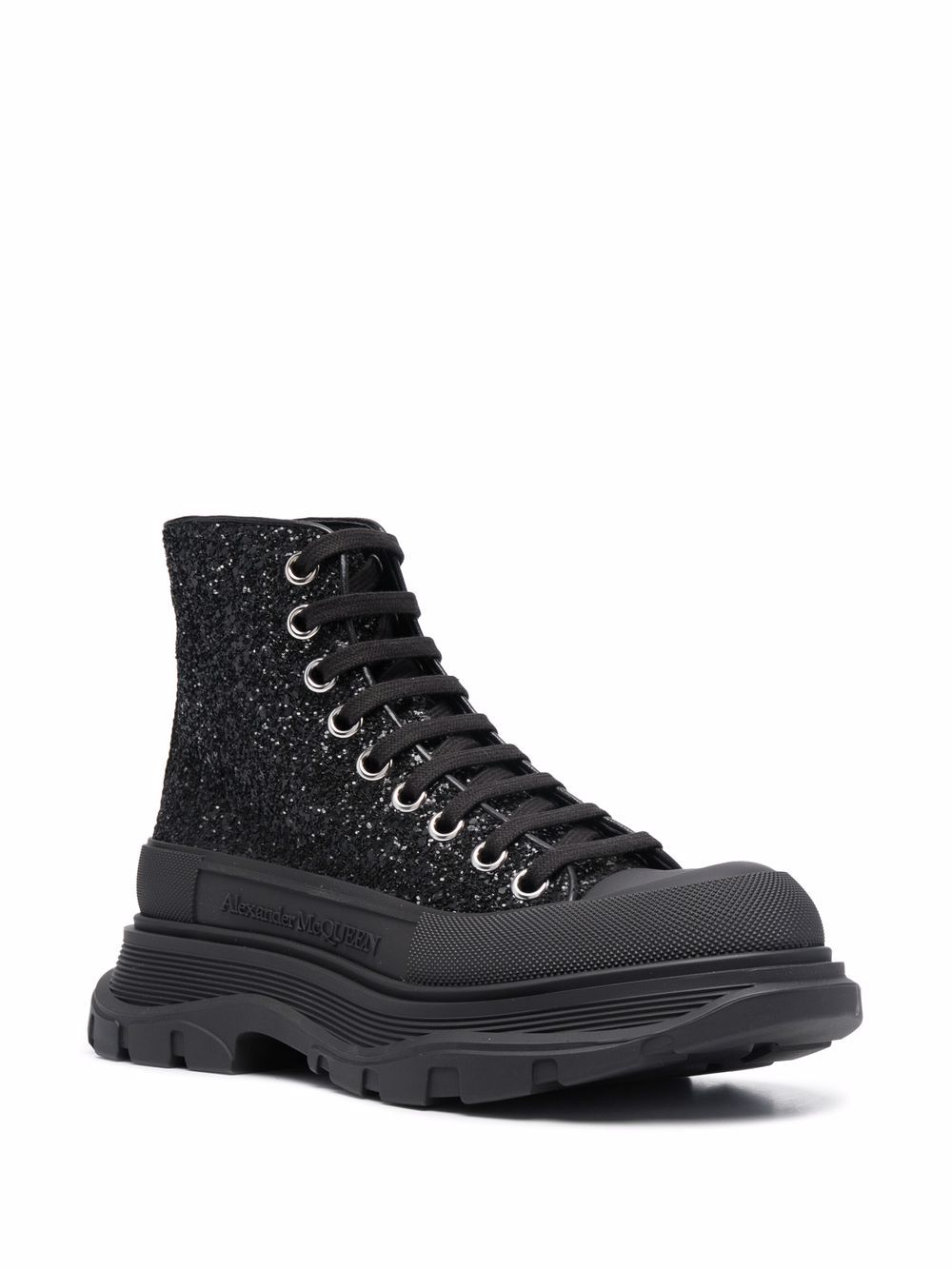 Alexander McQueen Tread Slick Glitter Ankle Boots - Farfetch