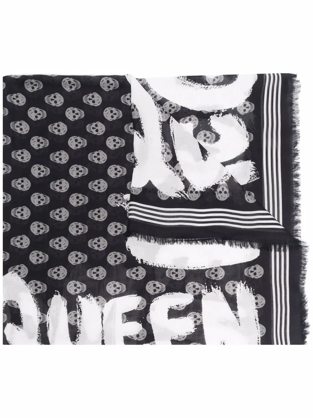 logo-print skull scarf