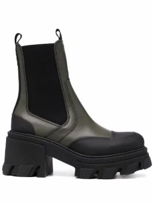 ganni chunky sole chelsea ankle boots