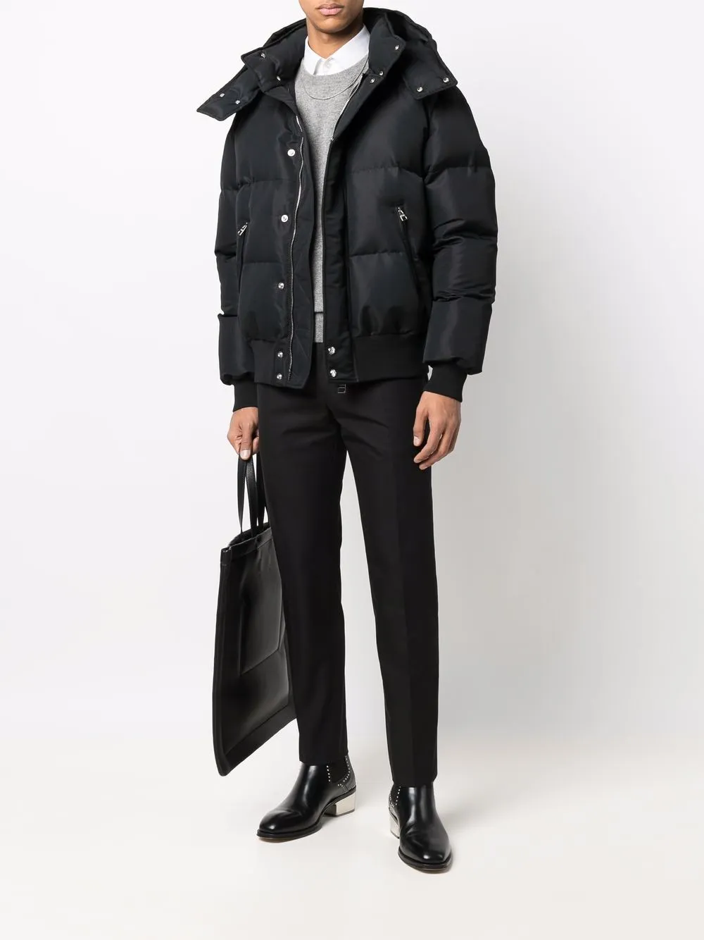 Shop Alexander Mcqueen Logo-print Padded Puffer Jacket In Black