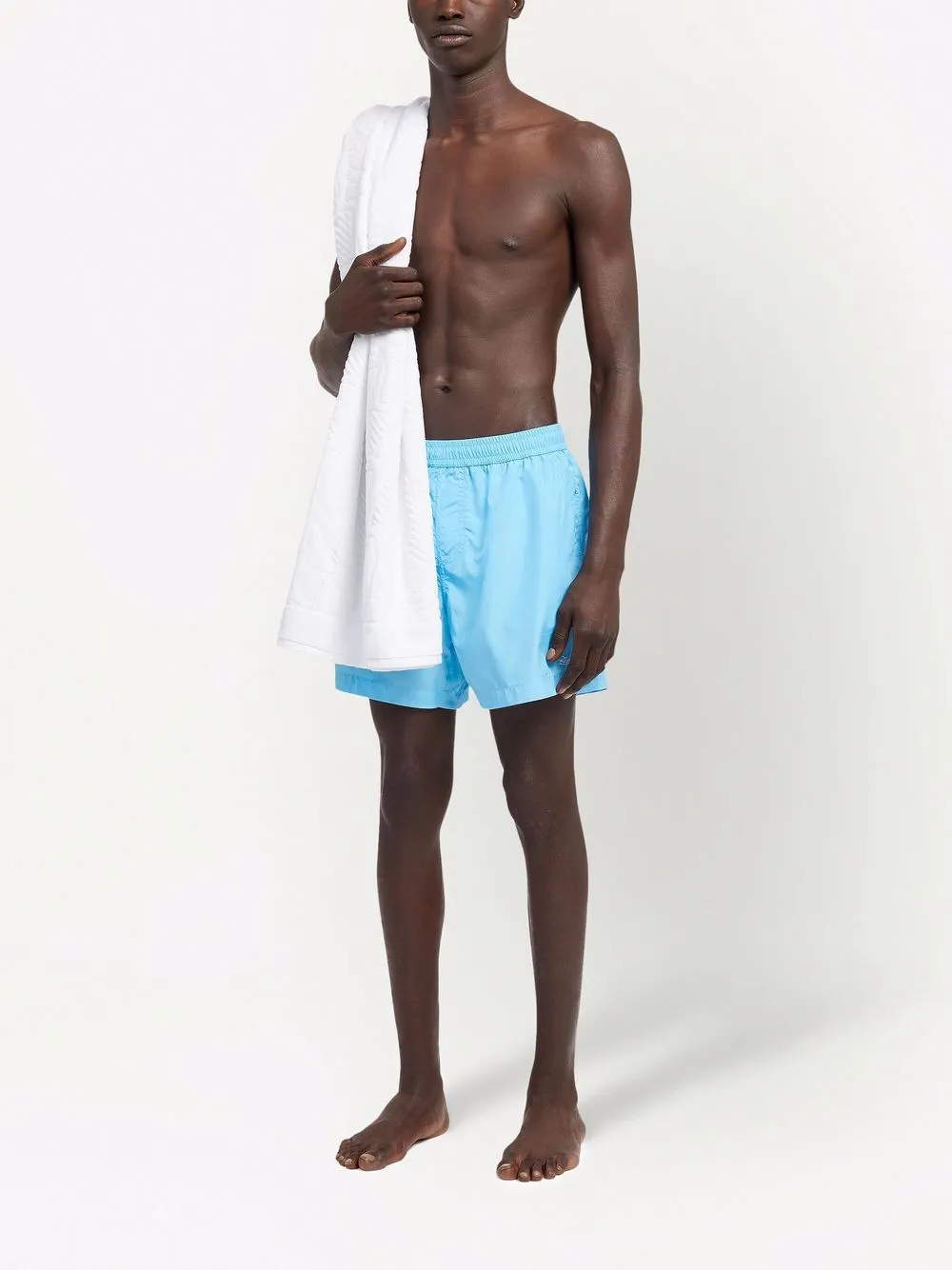 Zegna logo-print elasticated swim shorts - Blauw