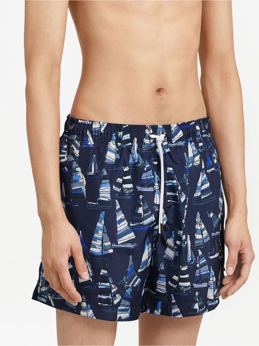 Zegna sailboat-print swimming shorts - Blauw