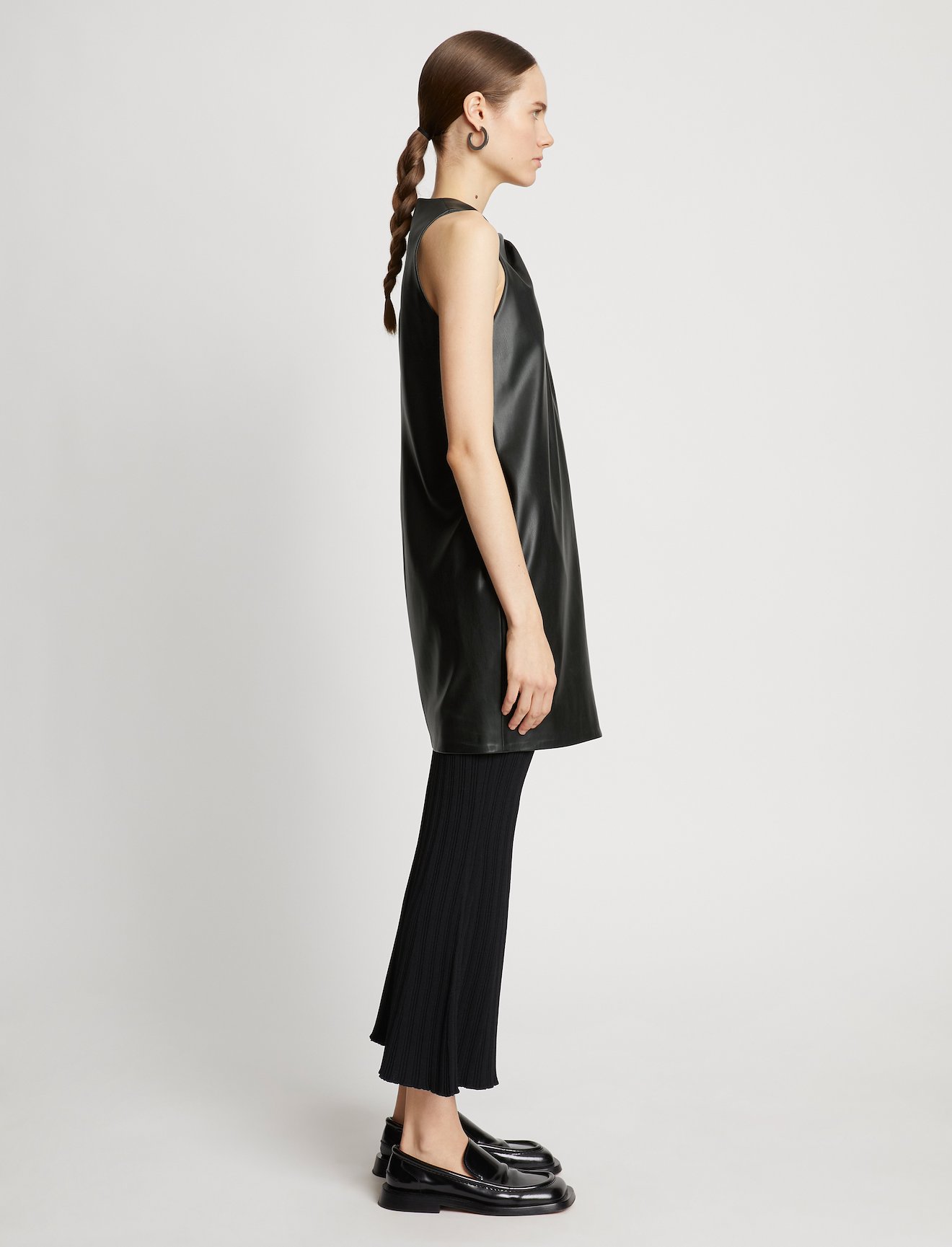 Faux Leather Sleeveless Dress #1