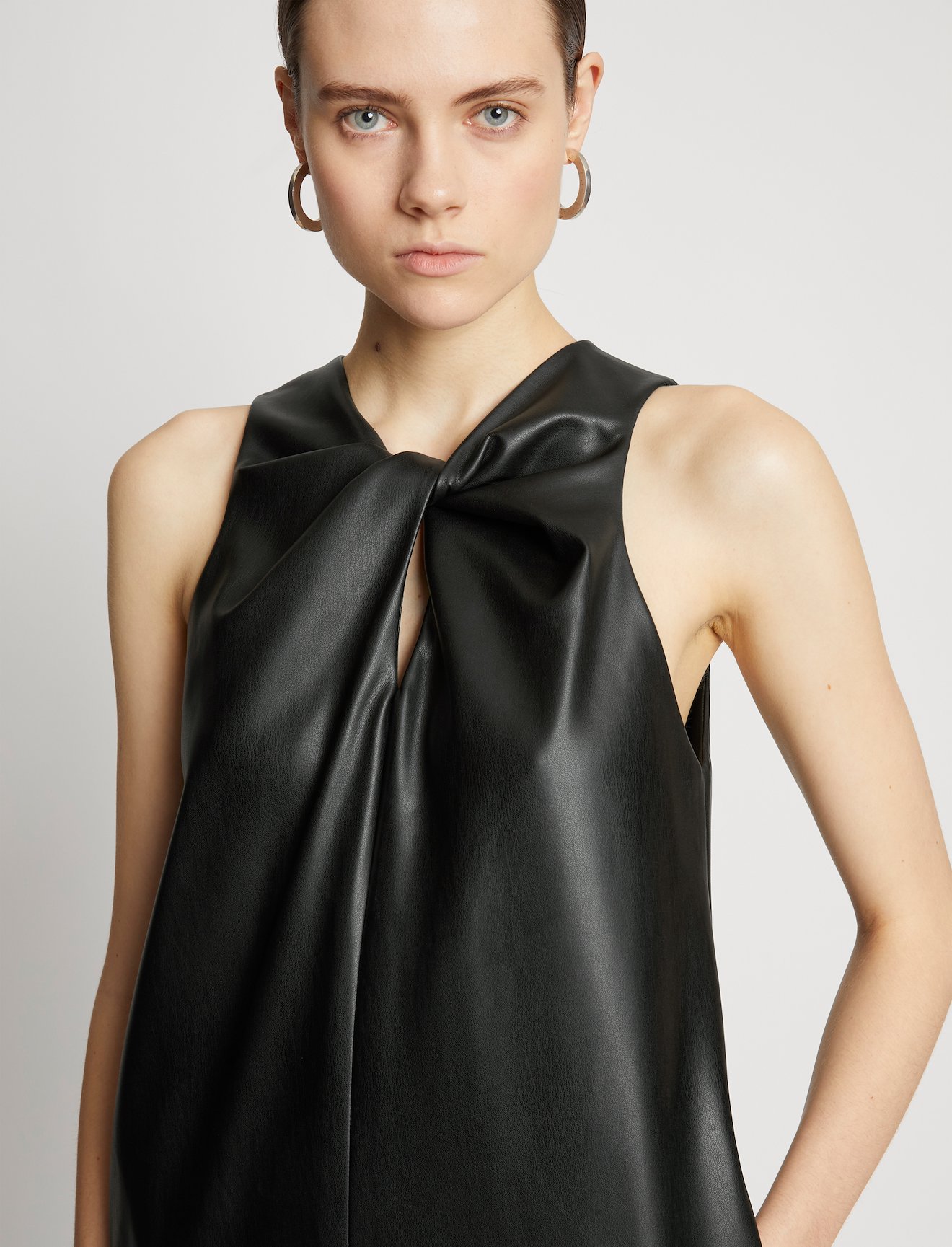 Faux Leather Sleeveless Dress #3