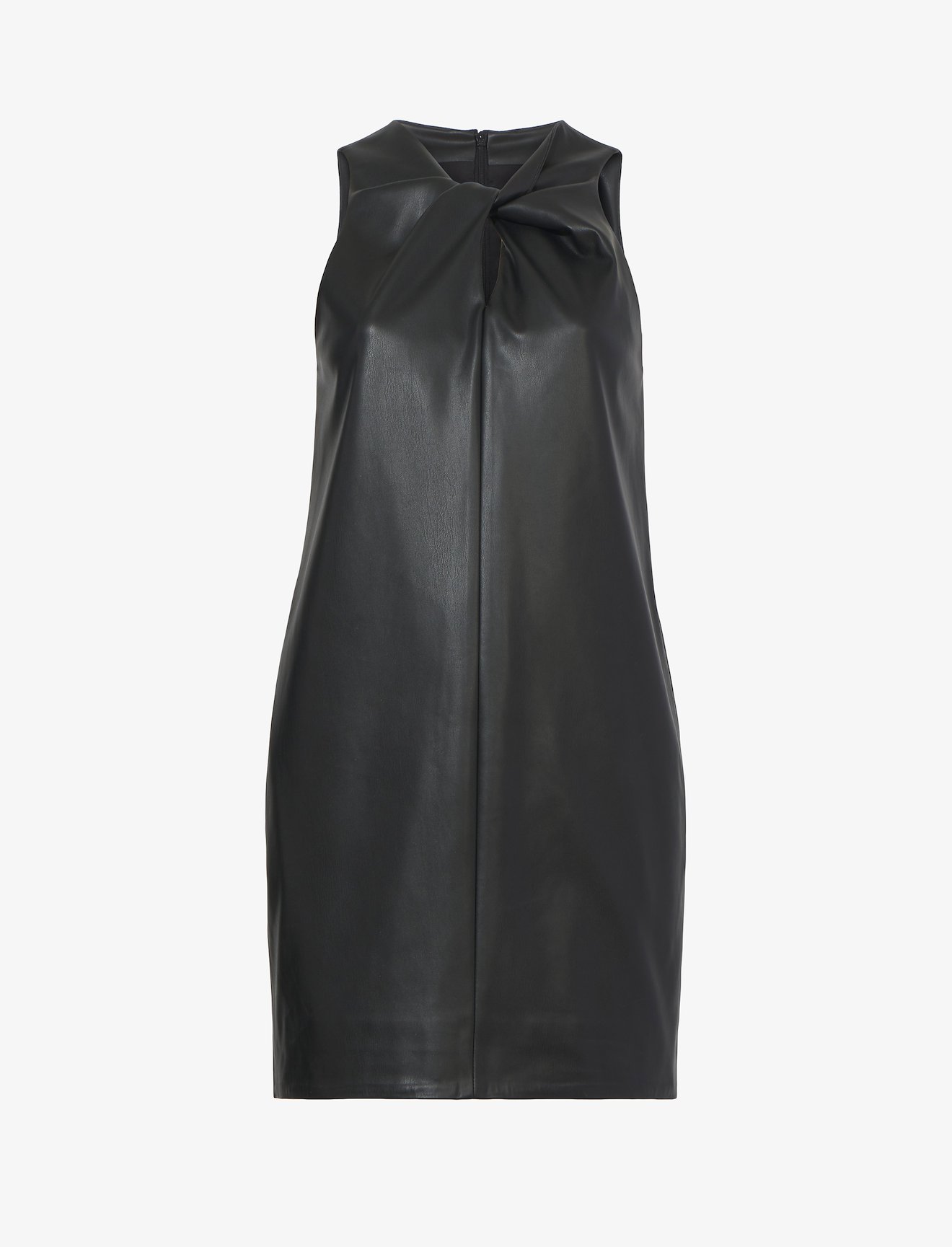 Faux Leather Sleeveless Dress #4
