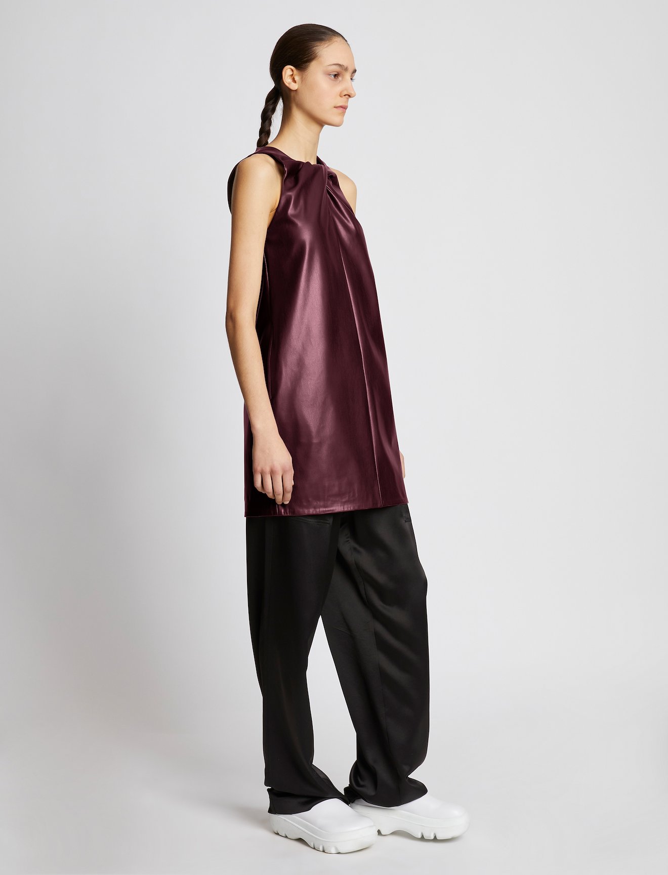 Faux Leather Sleeveless Dress #1