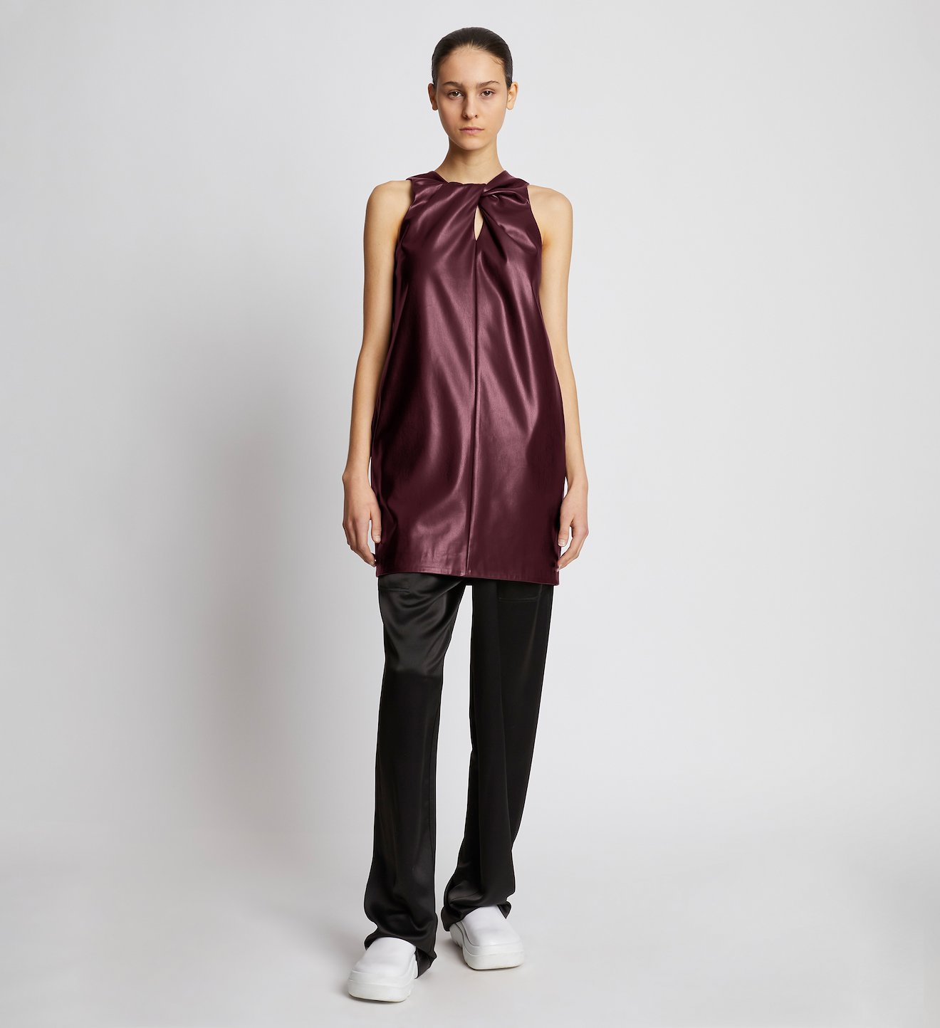 Faux Leather Sleeveless Dress