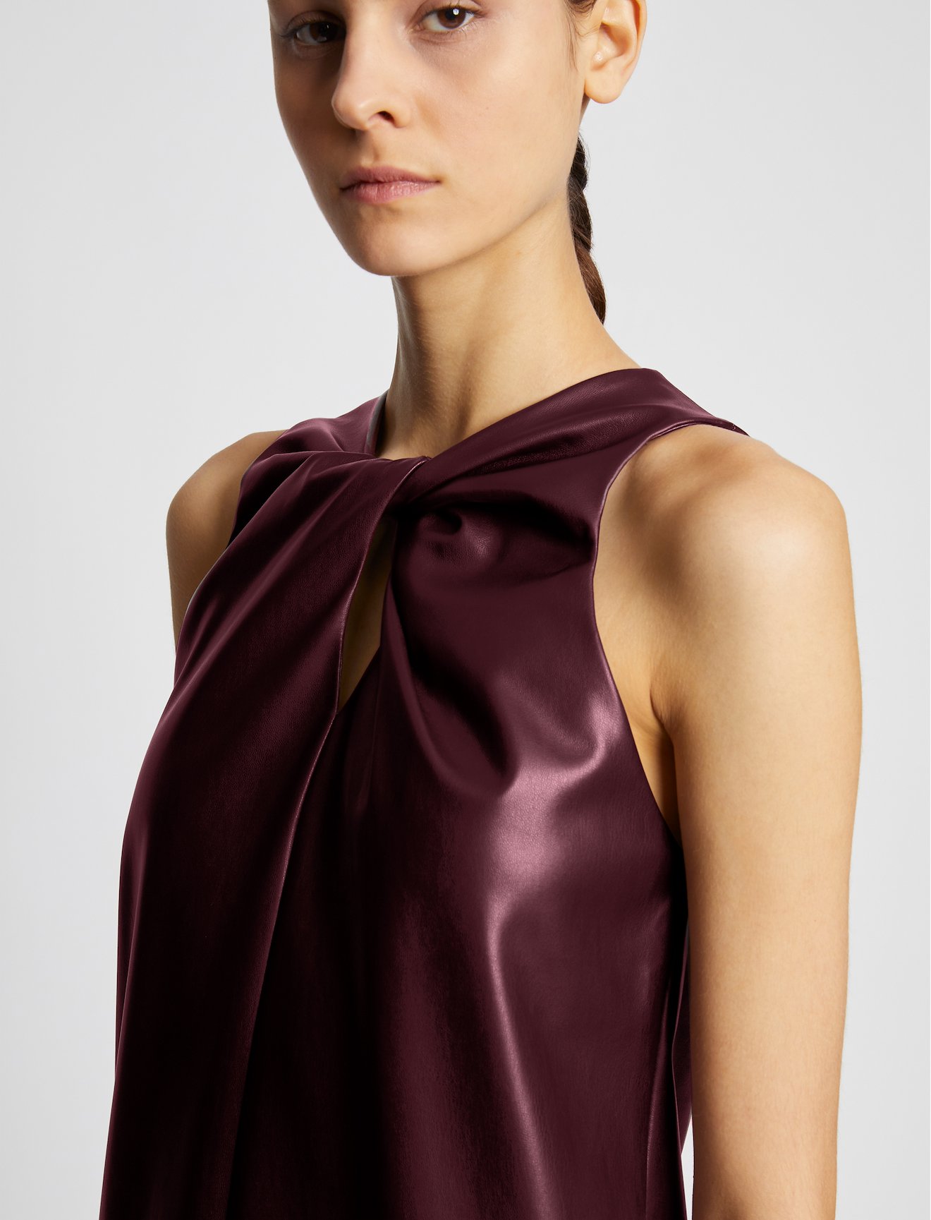 Faux Leather Sleeveless Dress #3