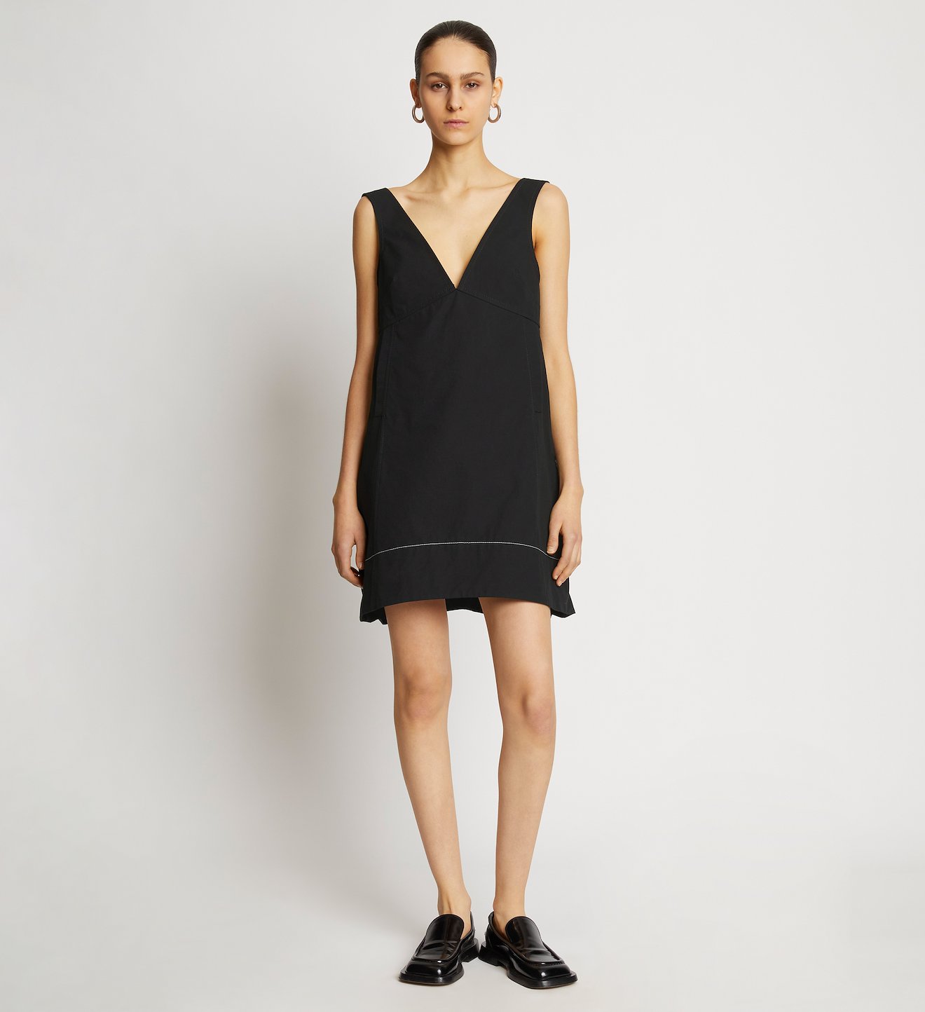 Cotton Linen Mini Dress in black | Proenza Schouler