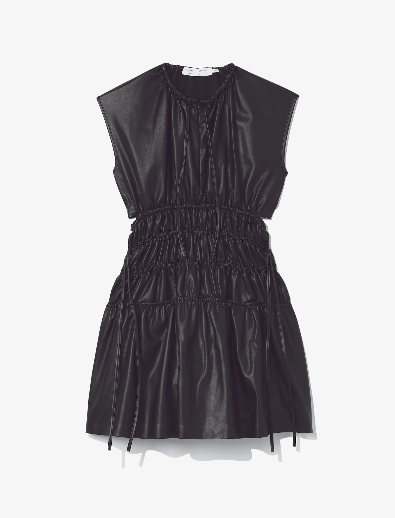 Faux Leather Drawstring Dress #4
