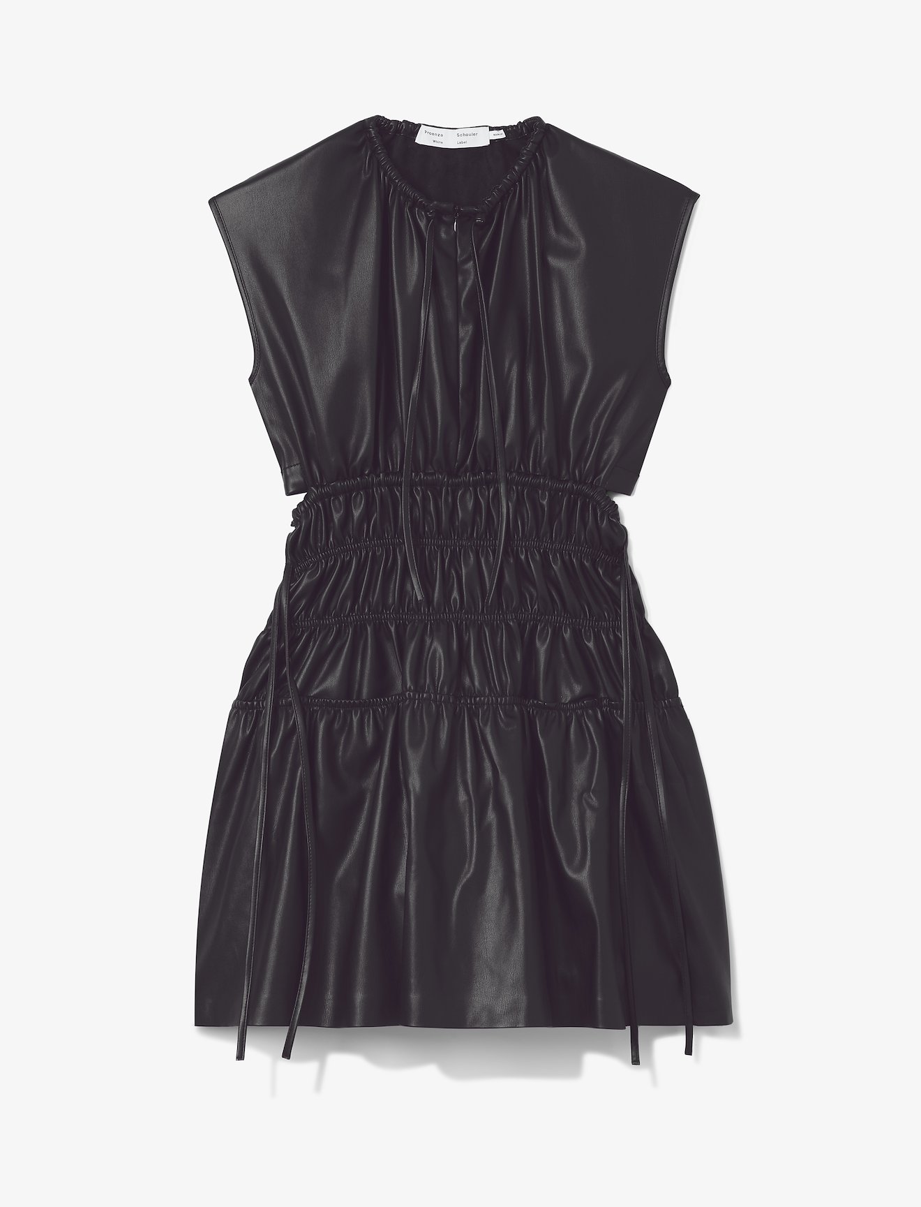 Faux Leather Drawstring Dress #4