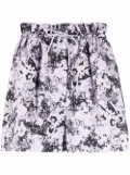 REMAIN paperbag waist abstract pattern shorts - Purple