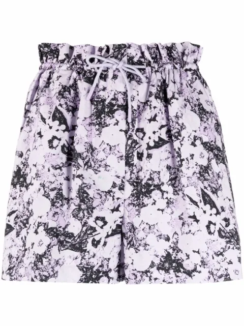 REMAIN paperbag waist abstract pattern shorts