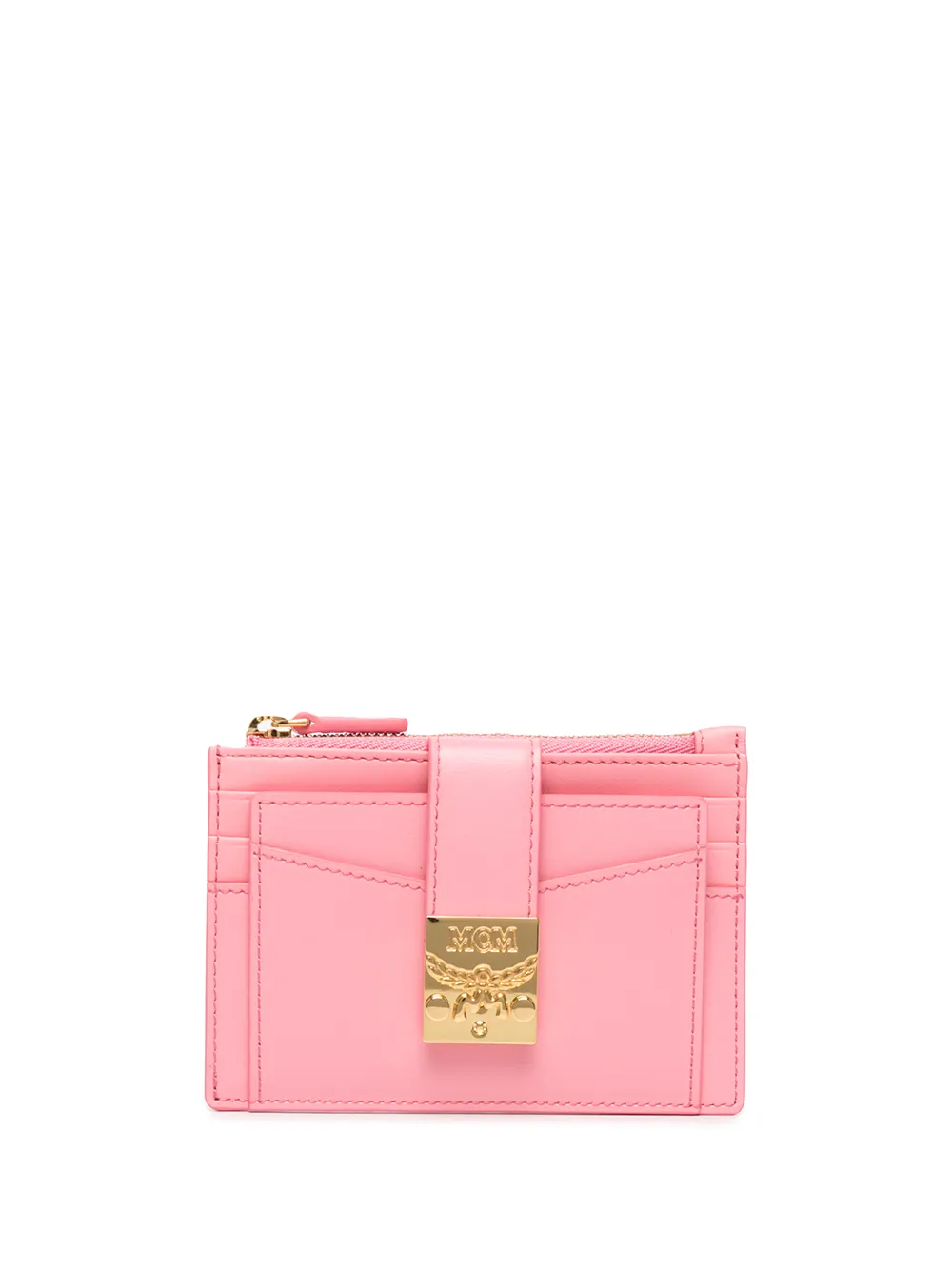 logo-plaque leather cardholder