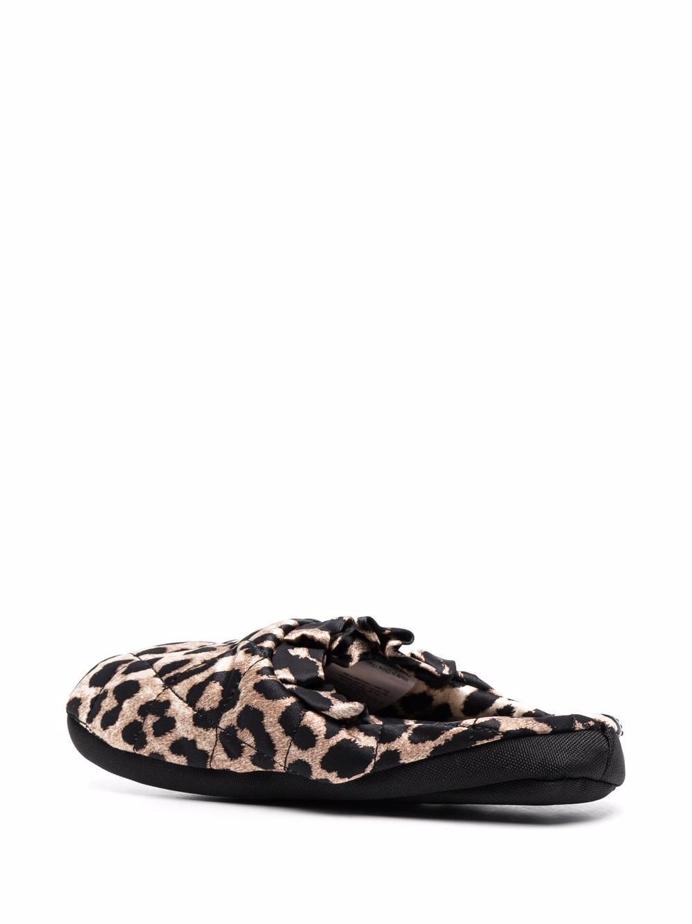 Shop Ganni Leopard-print Slippers In Nude