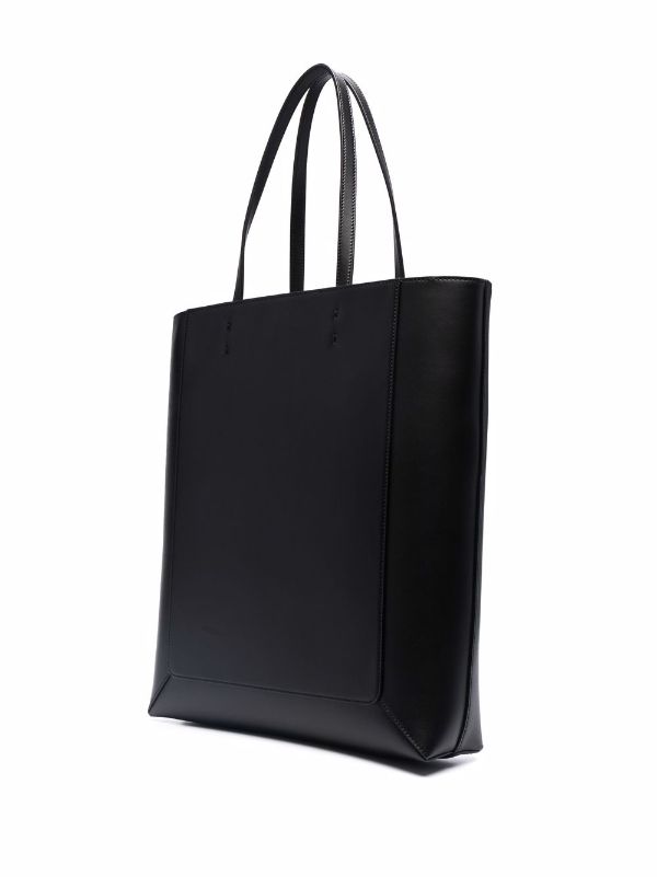 Black Leather-Look Tote Bag