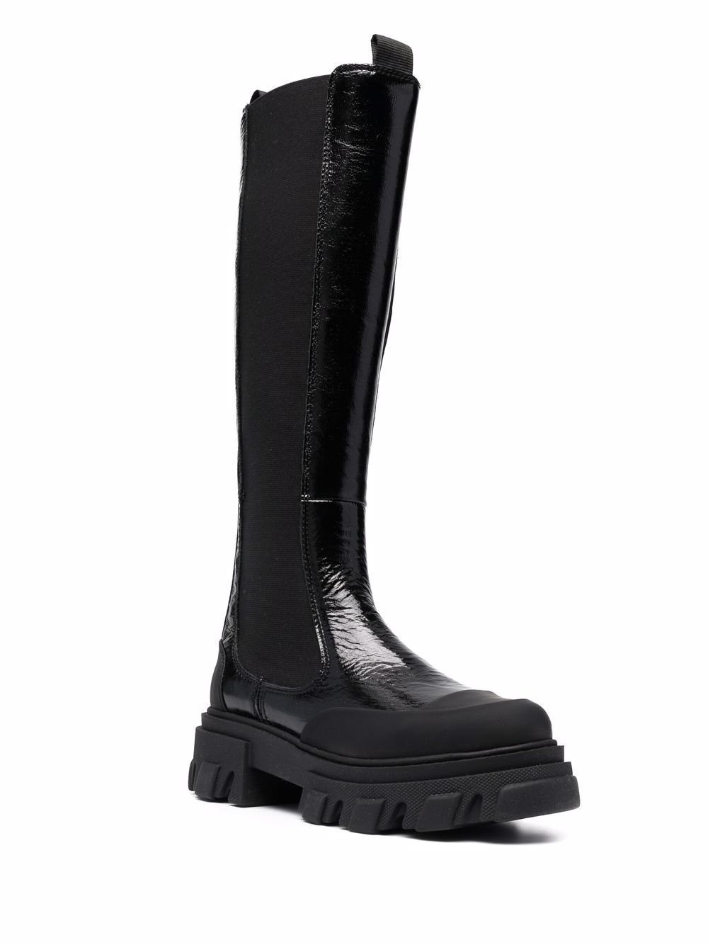 GANNI Patent Leather knee-length Boots - Farfetch