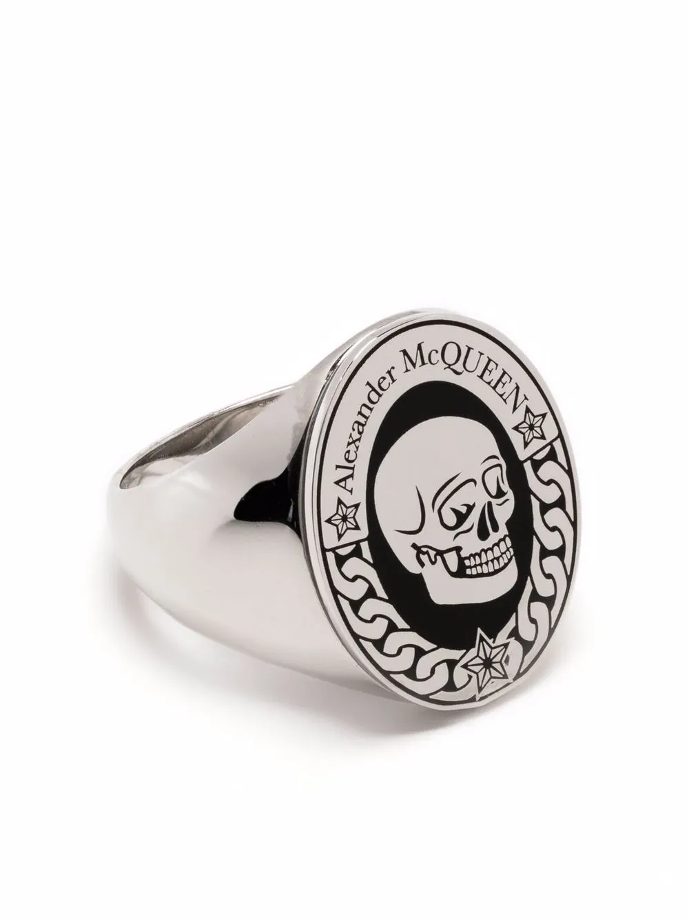 Image 1 of Alexander McQueen skull-logo signet ring