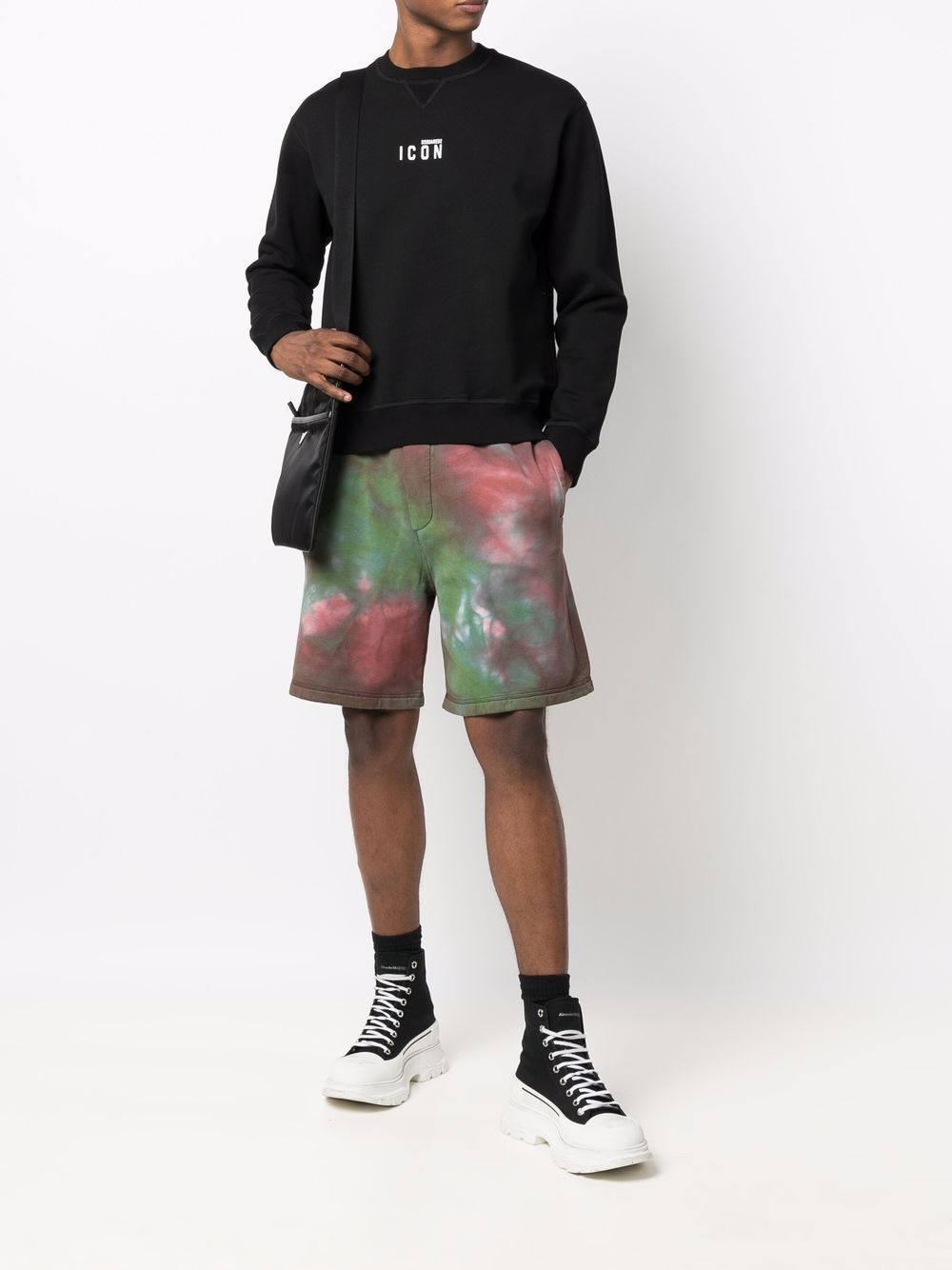 Dsquared2 Trainingsshorts met tie-dye print - Groen