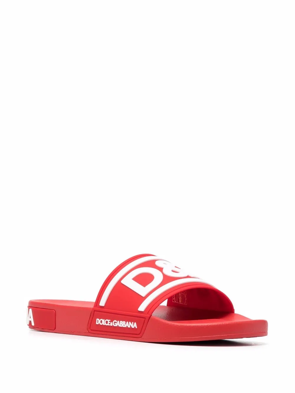 Dolce & Gabbana Slippers met logo-reliëf - Rood