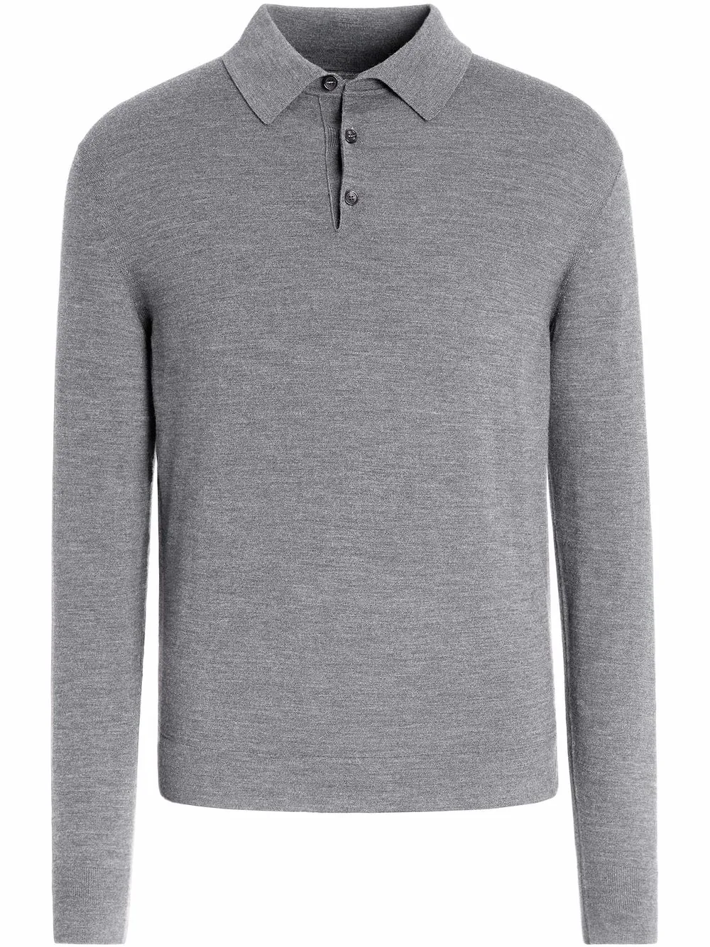 

Zegna playera tipo polo manga larga - Gris