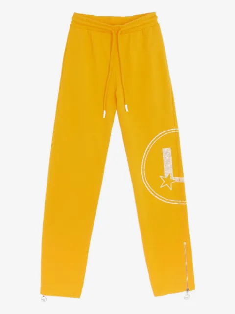 Lourdes  rhinestone zip track pants