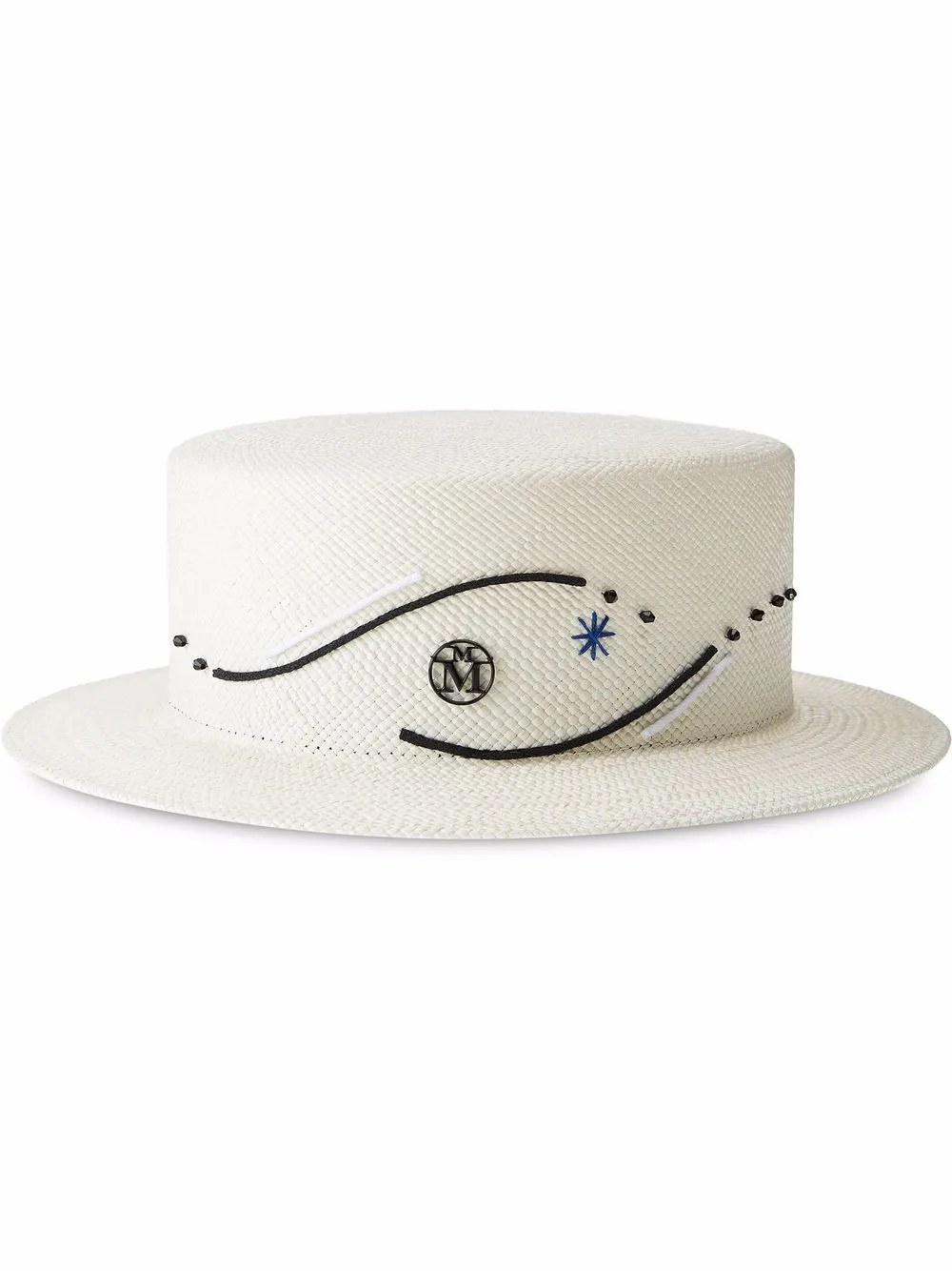 

Maison Michel Augusta straw canotier hat - Neutrals