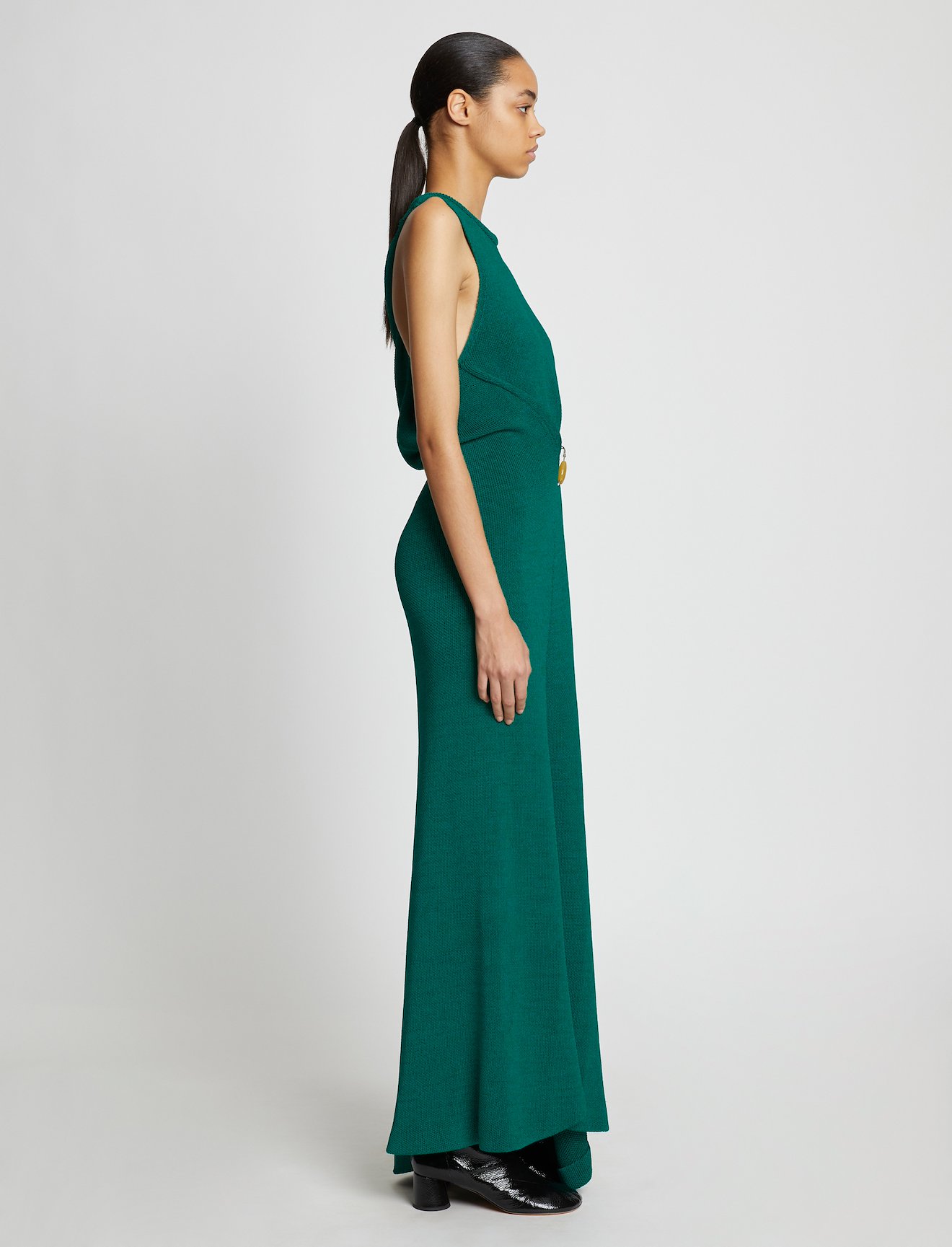 Twist Back Viscose Crepe Knit Dress #1