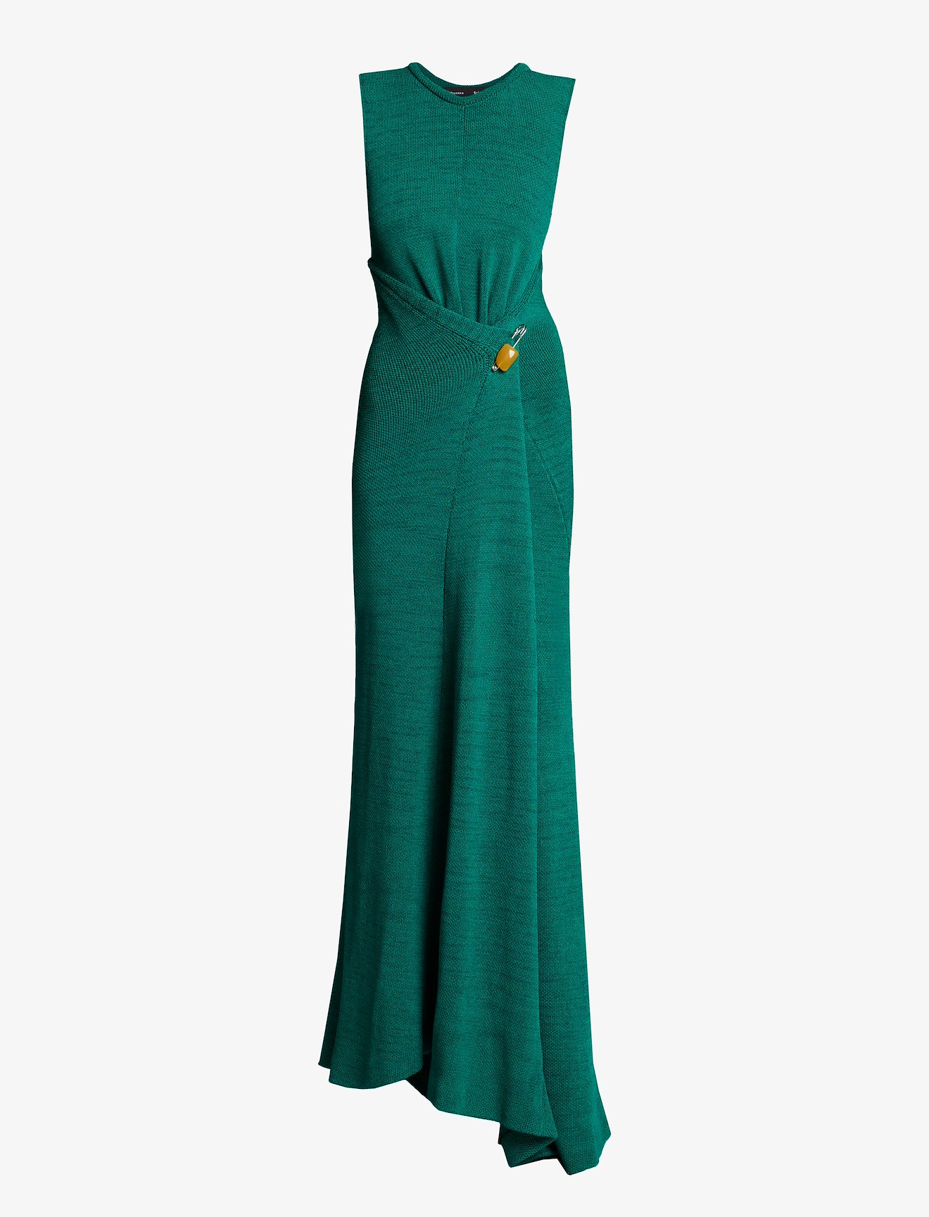 Twist Back Viscose Crepe Knit Dress in green Proenza Schouler