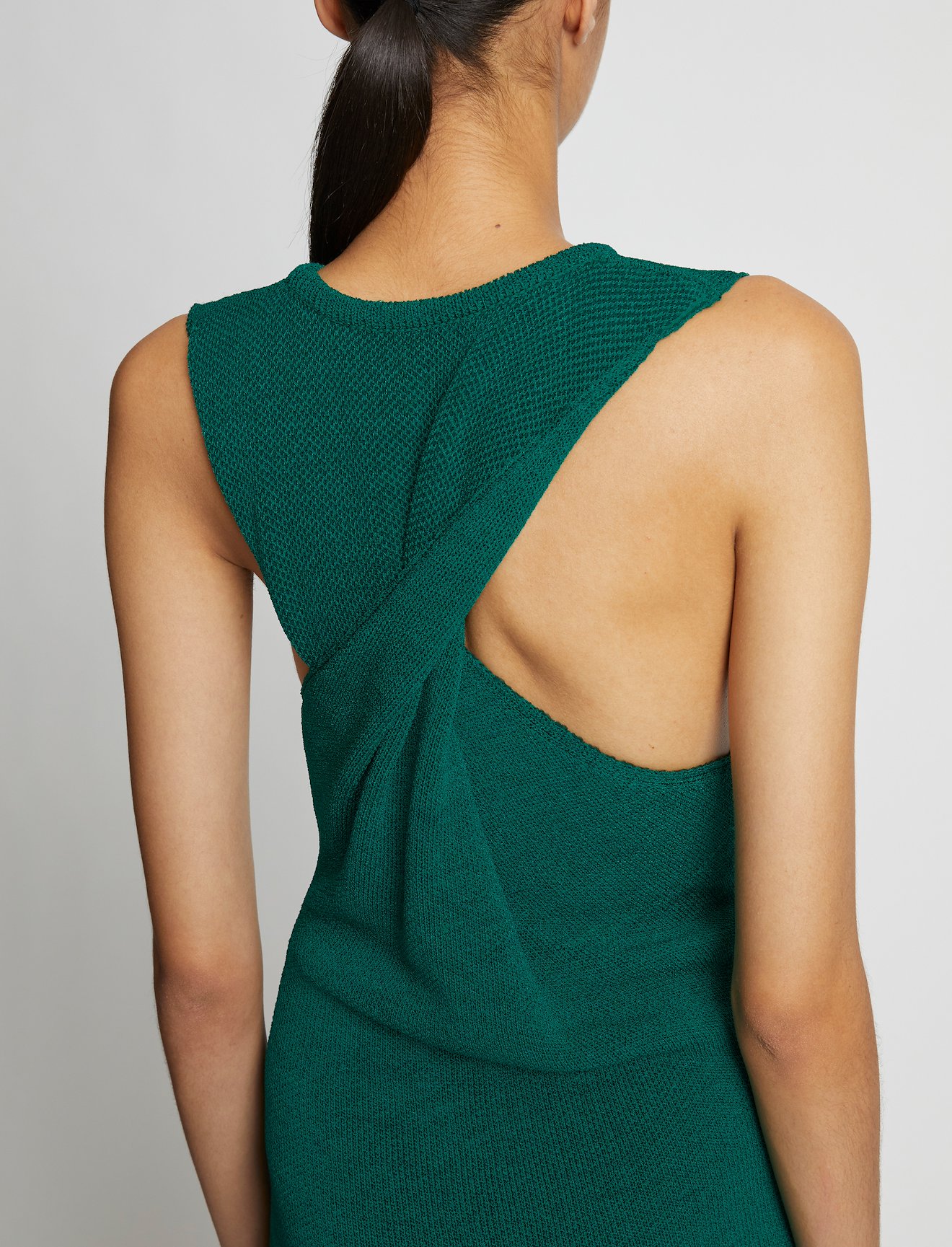 Twist Back Viscose Crepe Knit Dress #3