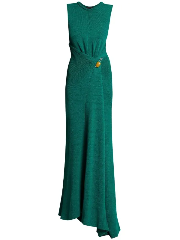 square neck knitted dress Burgundy Knit Square Neck Slit Midi Dress main image 1