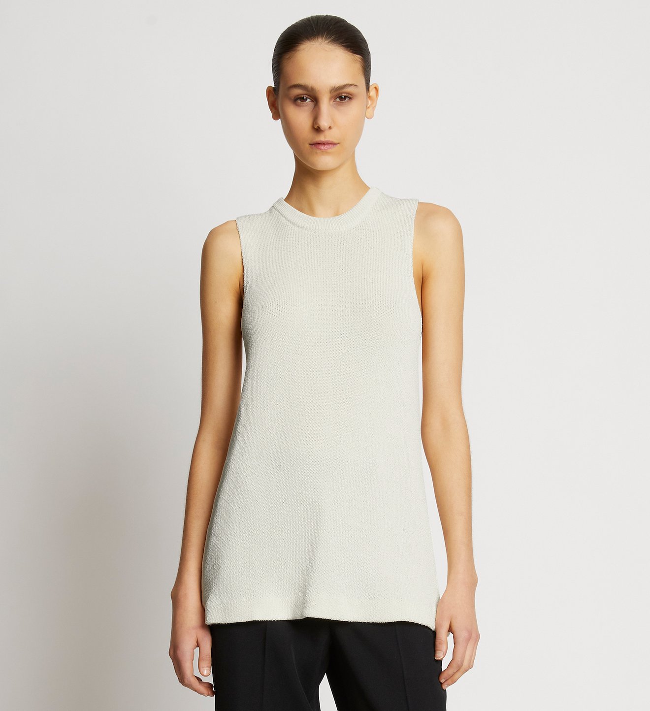 Twist Back Viscose Crepe Knit Tank