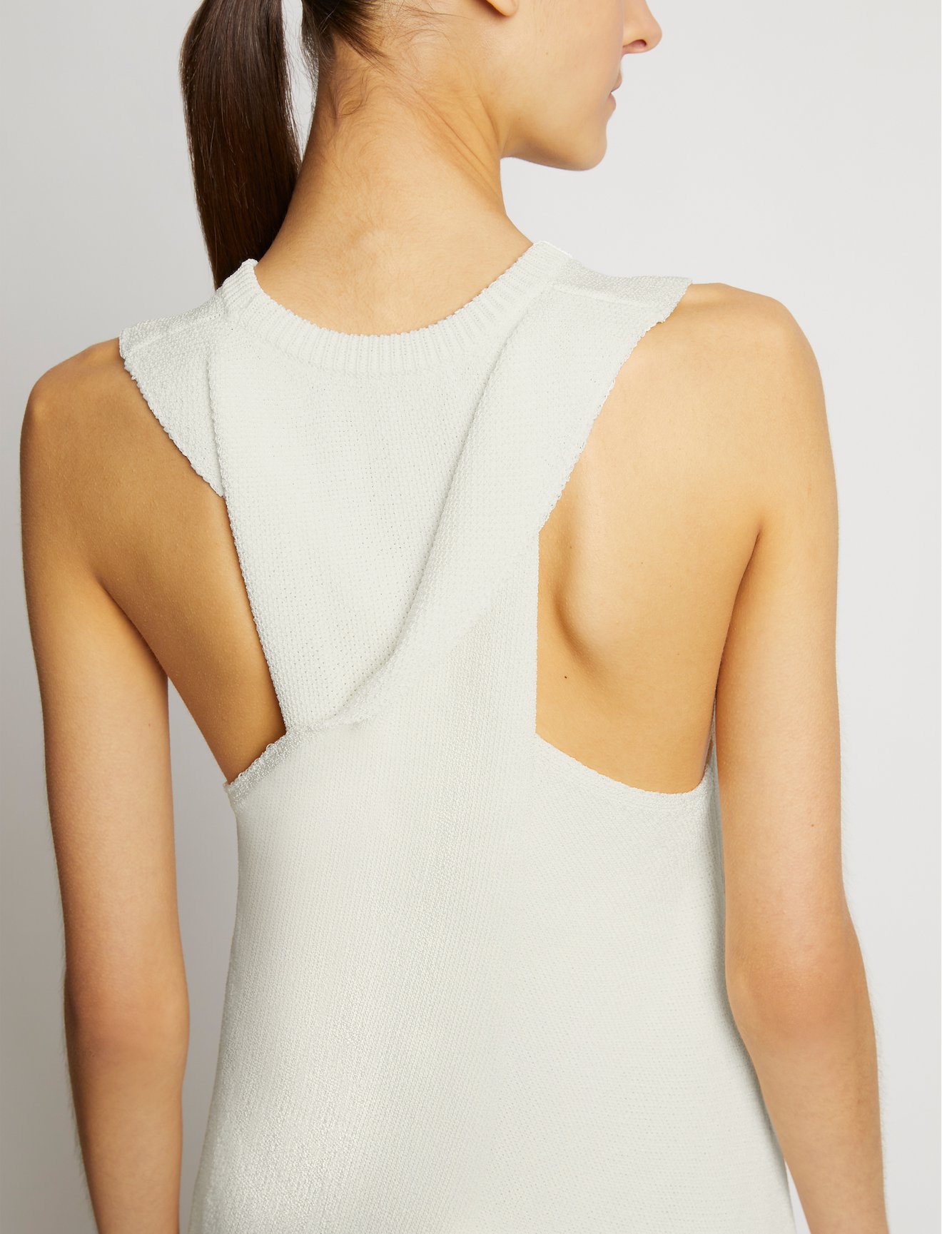 Twist Back Viscose Crepe Knit Tank #4
