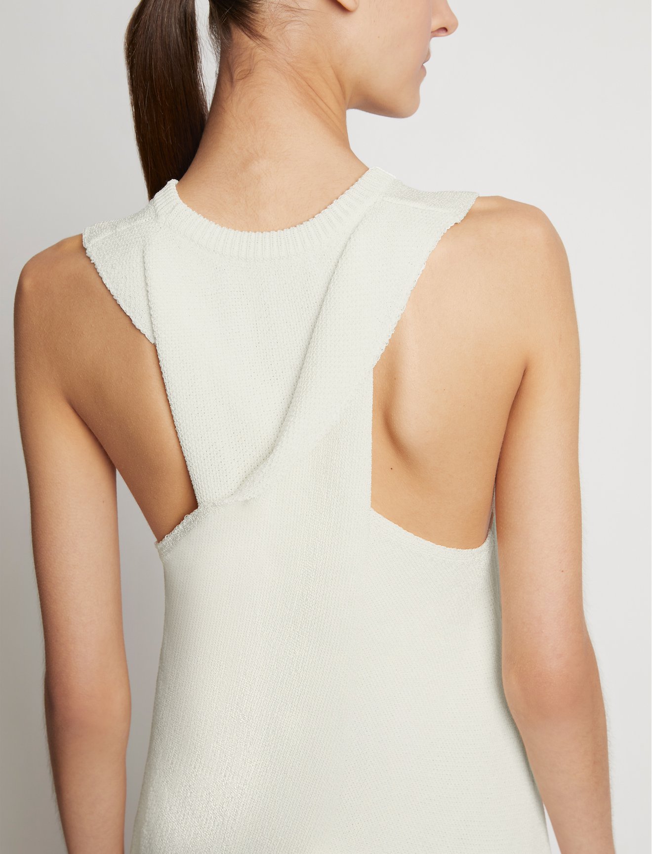Twist Back Viscose Crepe Knit Tank #4