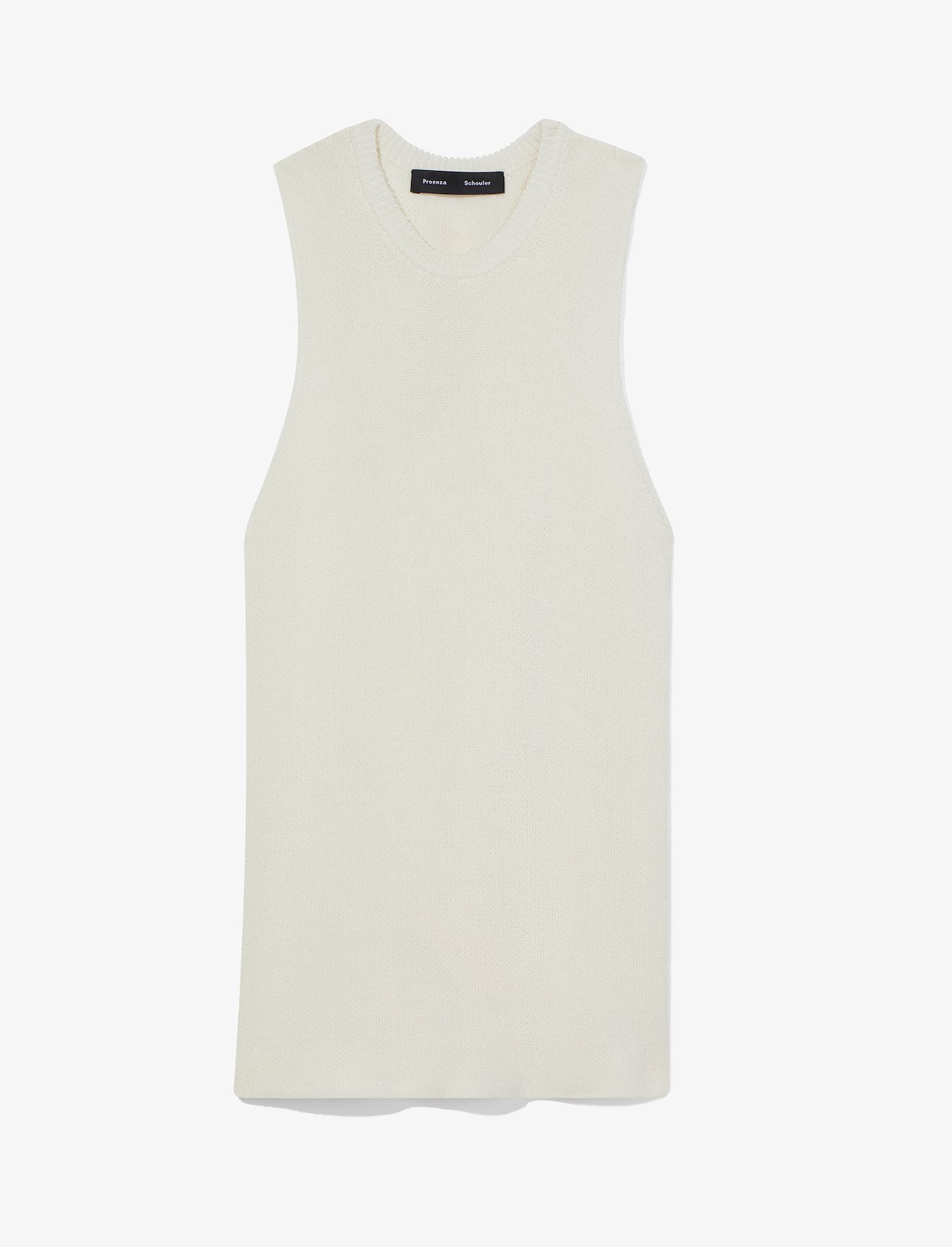 Twist Back Viscose Crepe Knit Tank in neutrals | Proenza Schouler