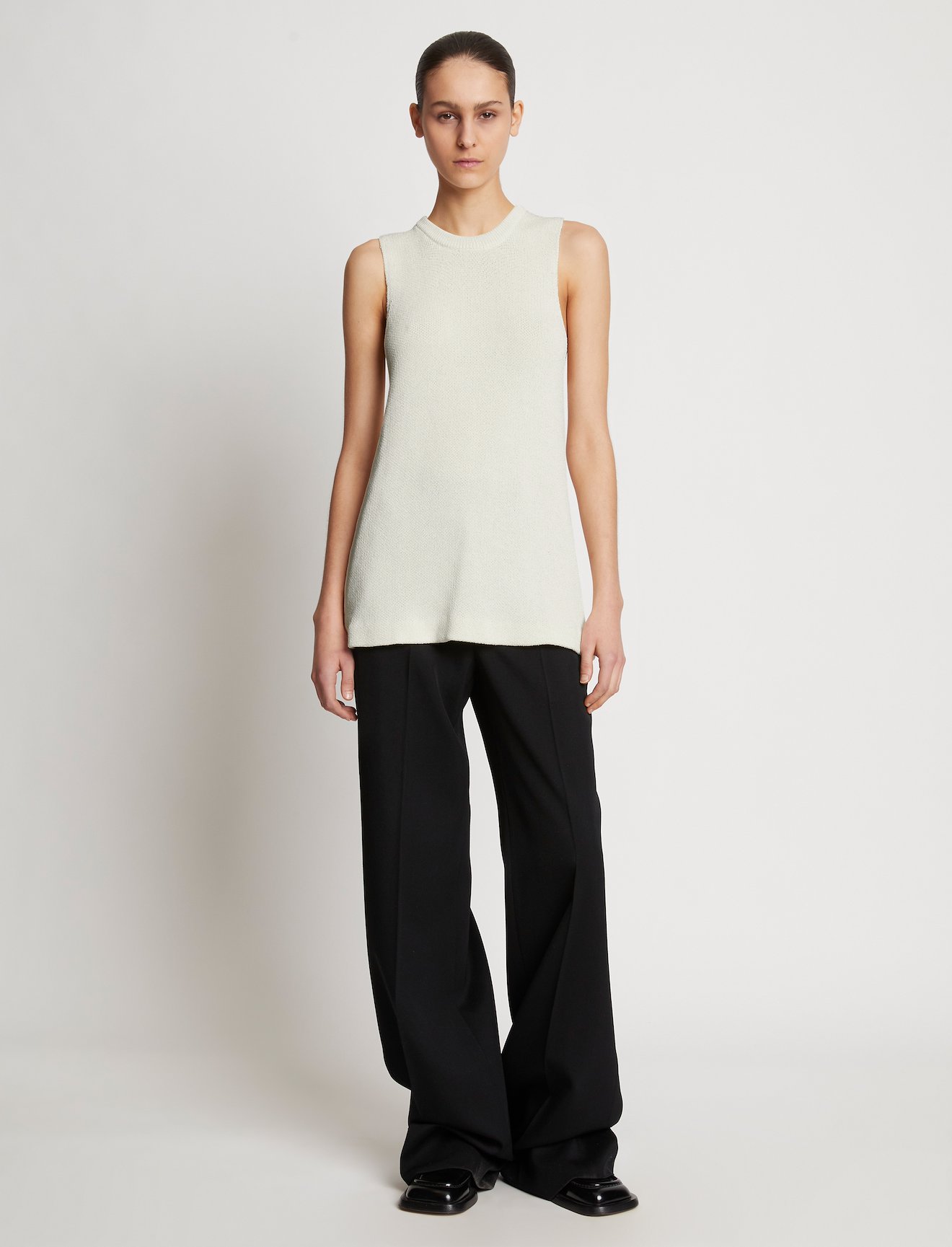 Twist Back Viscose Crepe Knit Tank #1