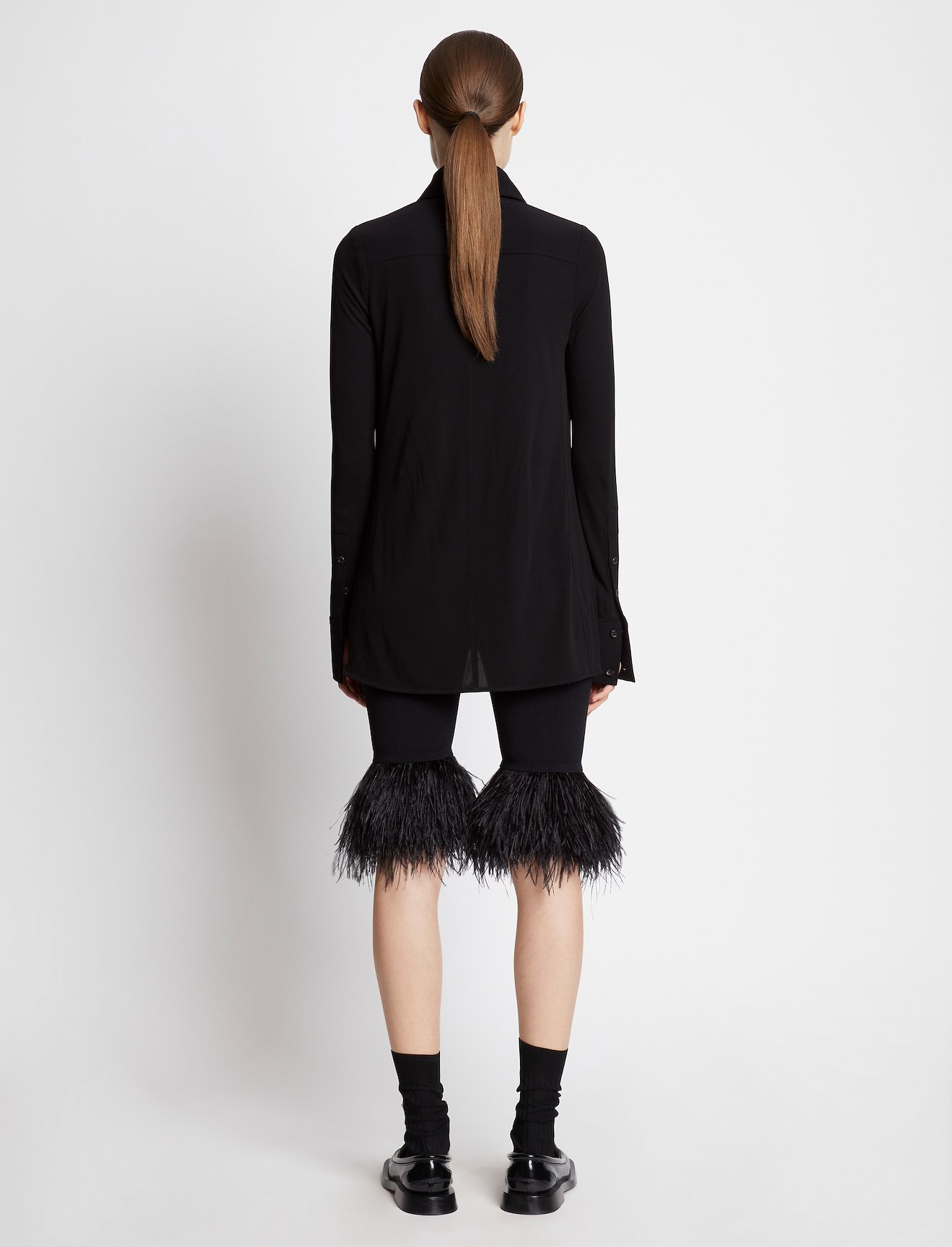 Feather Trim Knit Shorts #2