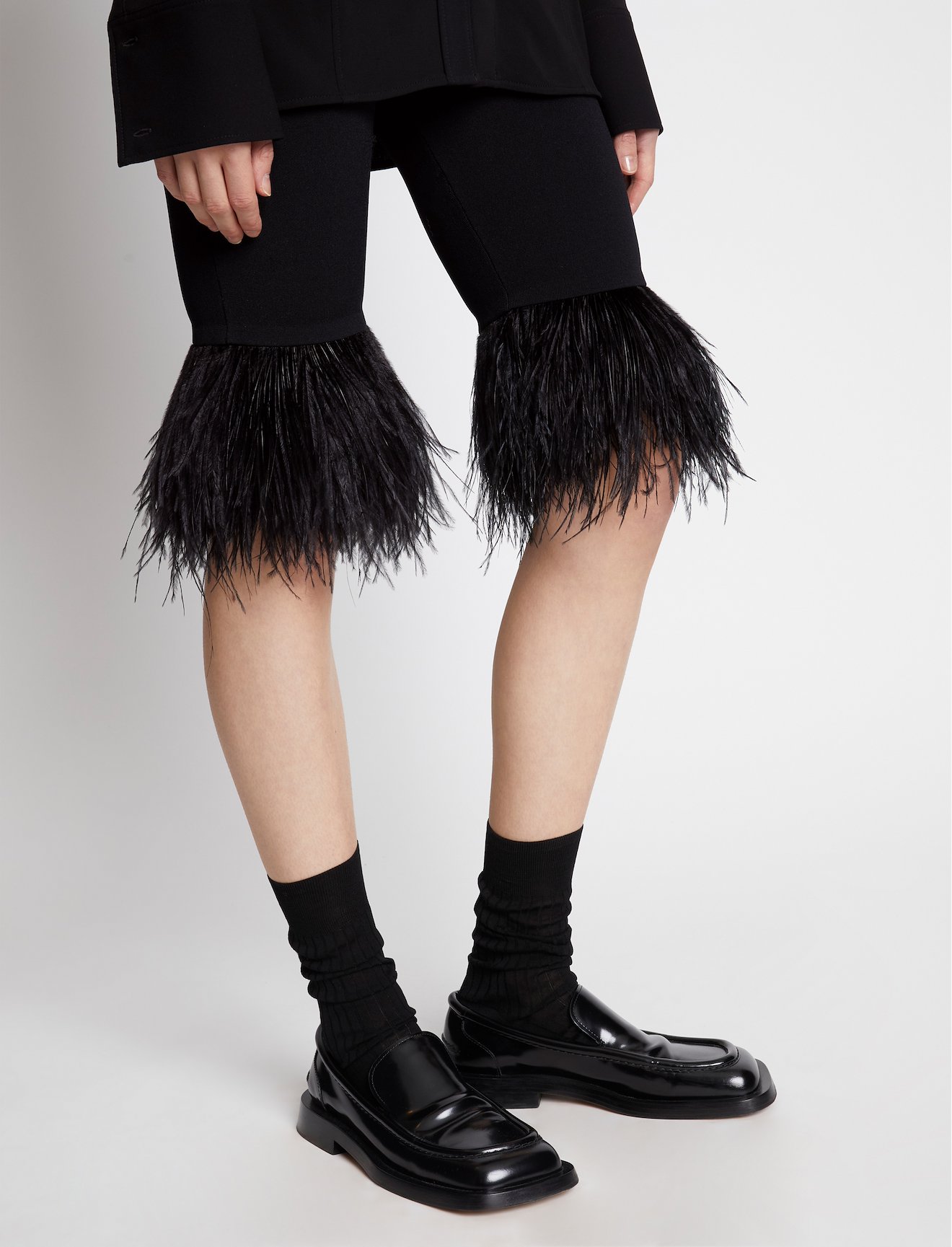 Feather Trim Knit Shorts #3